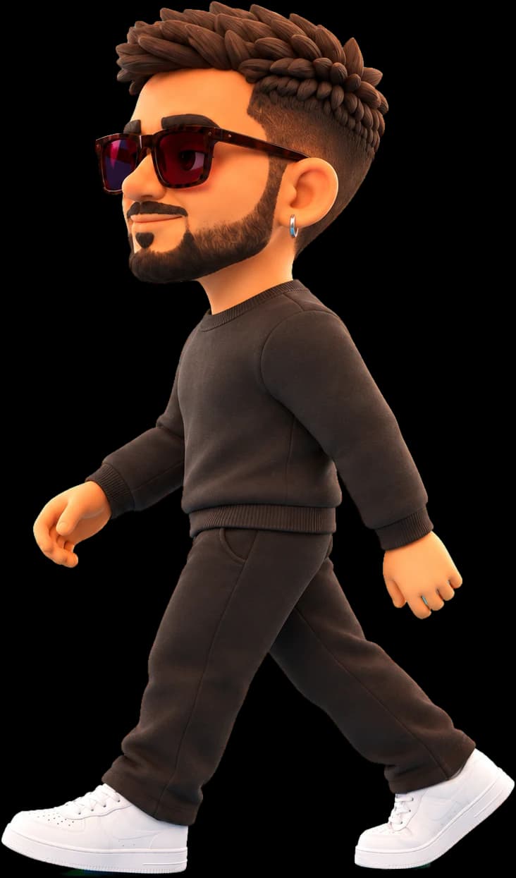 El personaje de Luis caminando con paso seguro