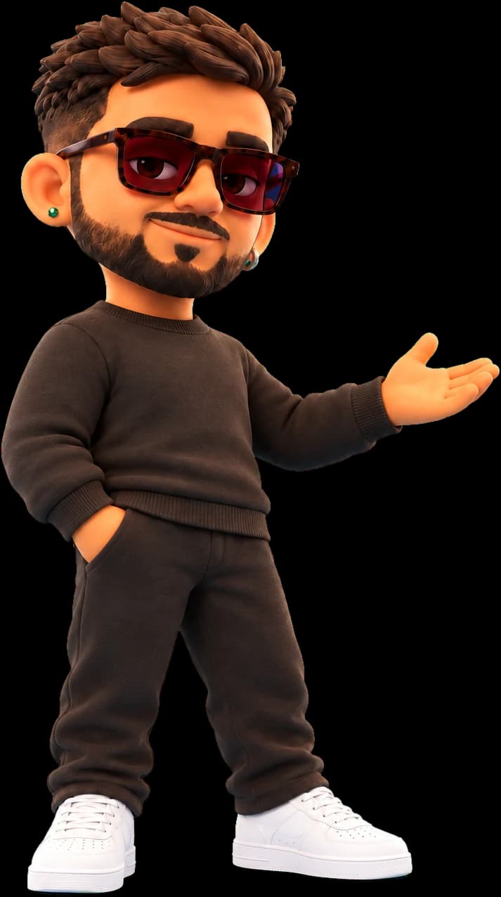 El personaje de Luis presentando los servicios