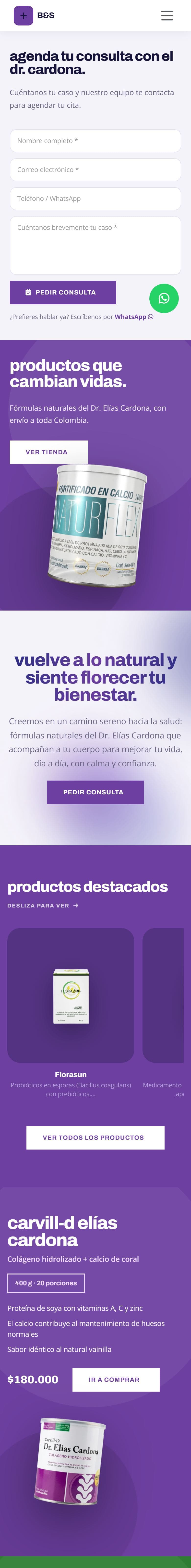 Vista móvil de Sociedad Médica Cardona